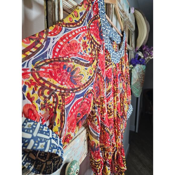 Nine West Vibrant Sheer Drawstring Scoop neck blouse size 2X - Picture 8 of 10